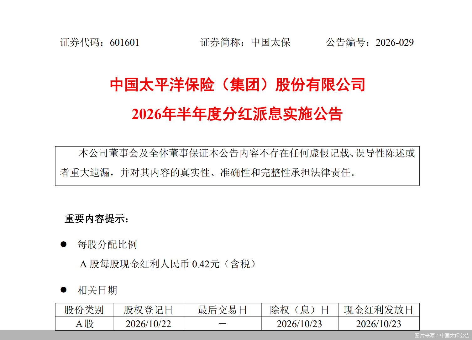 图片来源：中国太保公告
