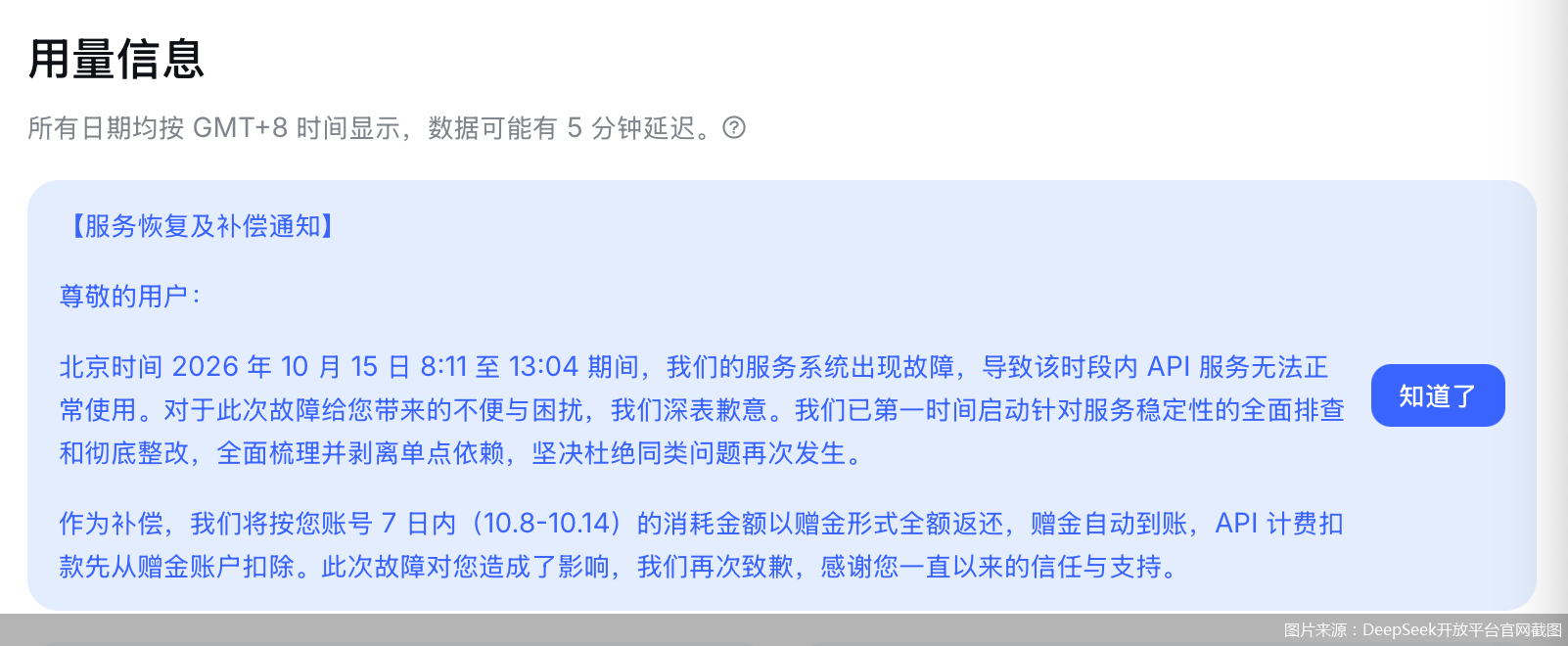 图片来源:DeepSeek开放平台官网截图